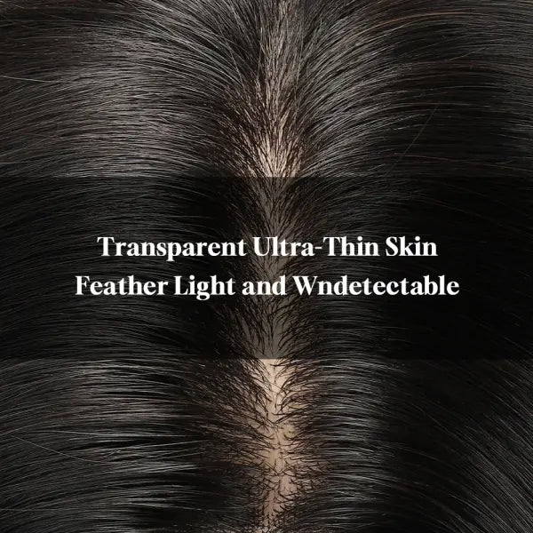 Mens Toupee Human Hair Piece Thin Skin V Loop Natural Hairline