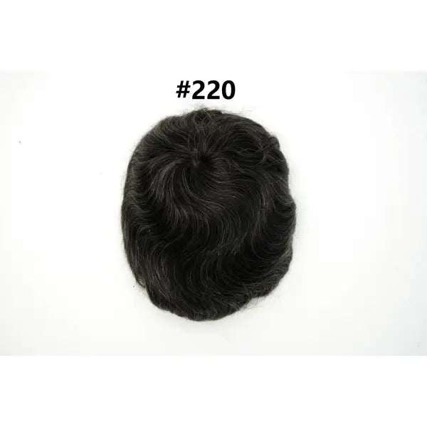 Mens Toupee Human Hair Piece Thin Skin V Loop Natural Hairline - 220# / 80% / 6 inches|China Mainland|6x8|free