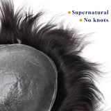 Mens Toupee Human Hair Piece Thin Skin V Loop Natural Hairline