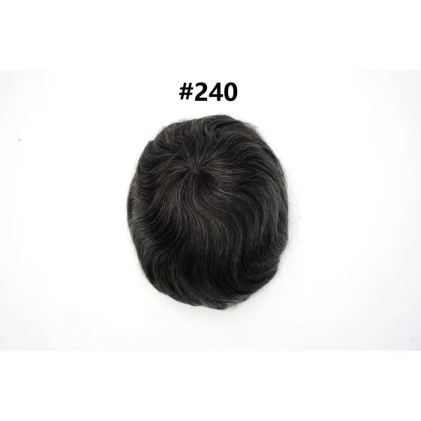 Mens Toupee Human Hair Piece Thin Skin V Loop Natural Hairline - 240# / 80% / 6 inches|China Mainland|6x8|free