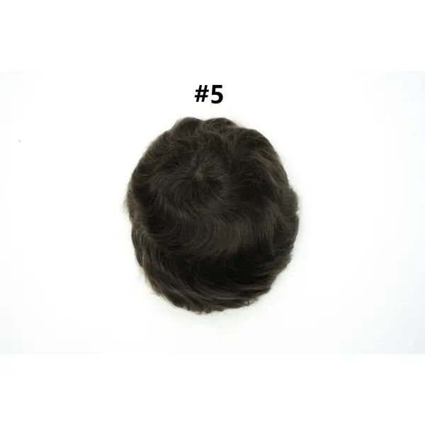 Mens Toupee Human Hair Piece Thin Skin V Loop Natural Hairline - 5# / 80% / 6 inches|China Mainland|8x10|free