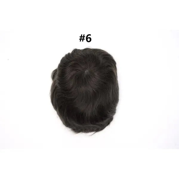 Mens Toupee Human Hair Piece Thin Skin V Loop Natural Hairline - 6# / 80% / 6 inches|China Mainland|6x8|free