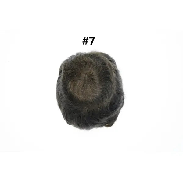 Mens Toupee Human Hair Piece Thin Skin V Loop Natural Hairline - 7# / 80% / 6 inches|China Mainland|6x8|free