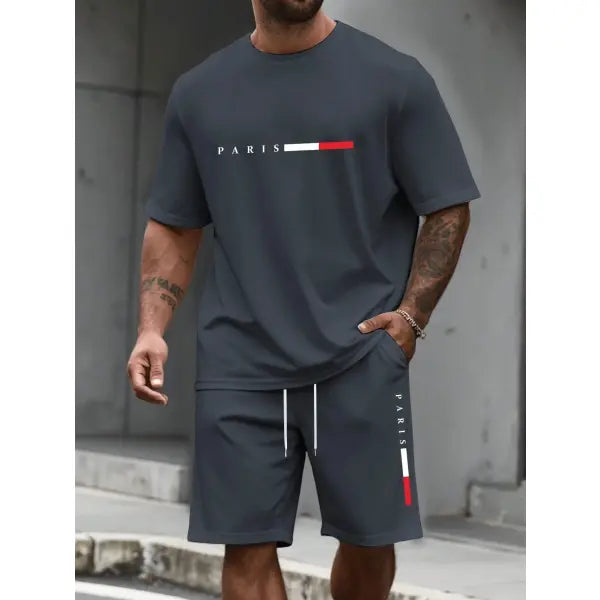 Mens tracksuit shorts set polyester for summer comfort - MBTZHFF250808A108 / 2XL