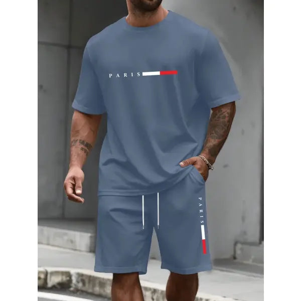 Mens tracksuit shorts set polyester for summer comfort - MBTZHFF250808A116 / S