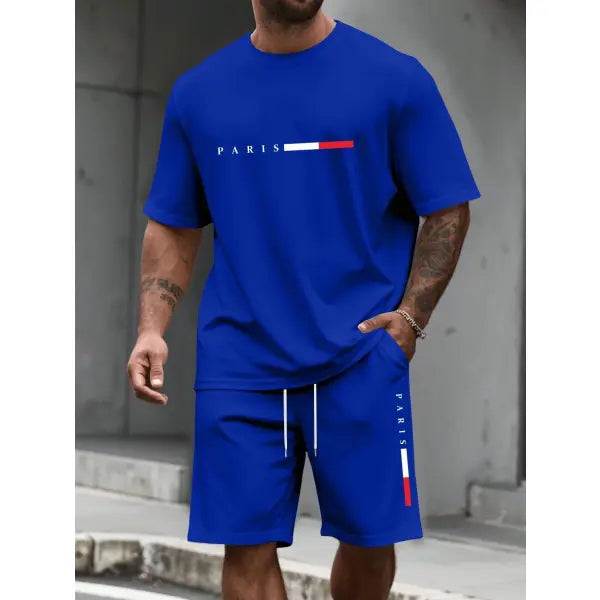 Mens tracksuit shorts set polyester for summer comfort - MBTZHFF250808A126 / XL