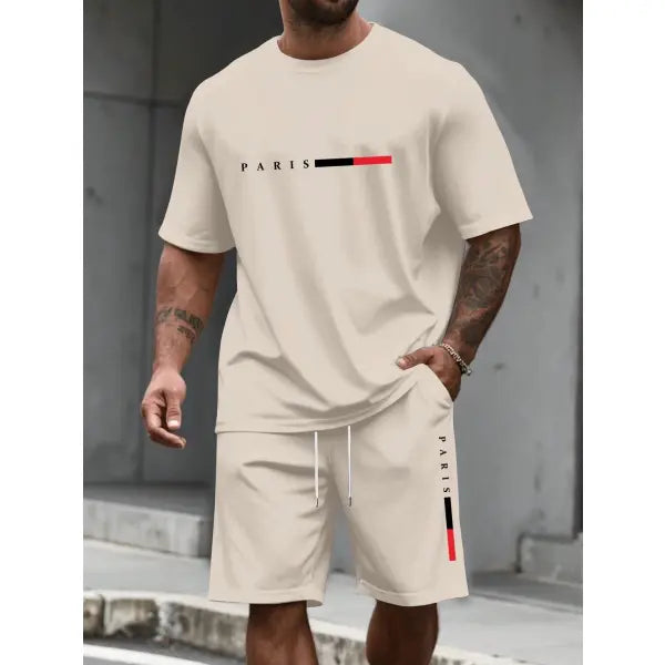 Mens tracksuit shorts set polyester for summer comfort - MBTZHFF250808A128 / L