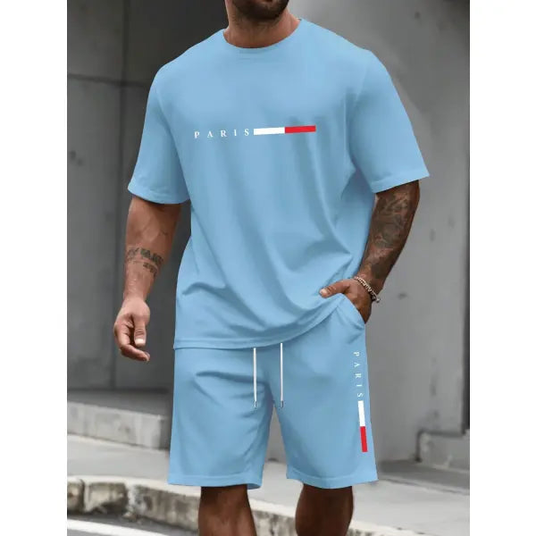 Mens tracksuit shorts set polyester for summer comfort - MBTZHFF250808A118 / 5XL