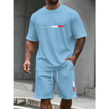 Mens tracksuit shorts set polyester for summer comfort - MBTZHFF250808A118 / 5XL