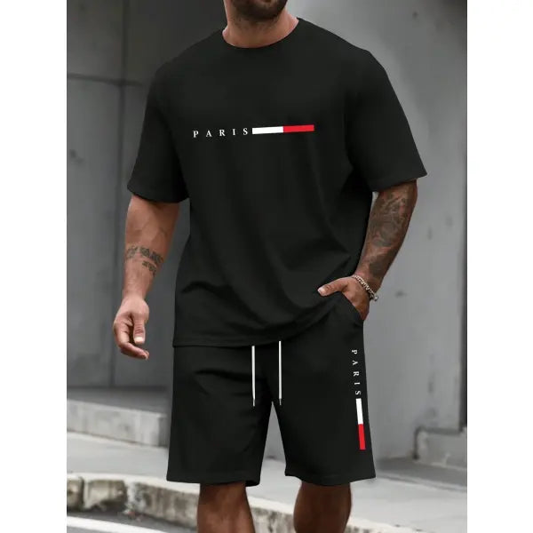 Mens tracksuit shorts set polyester for summer comfort - MBTZHFF250808A134 / S
