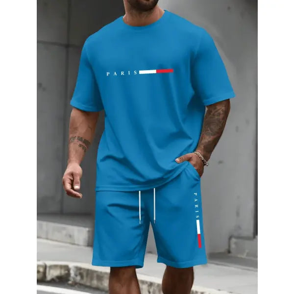Mens tracksuit shorts set polyester for summer comfort - MBTZHFF250808A122 / 3XL