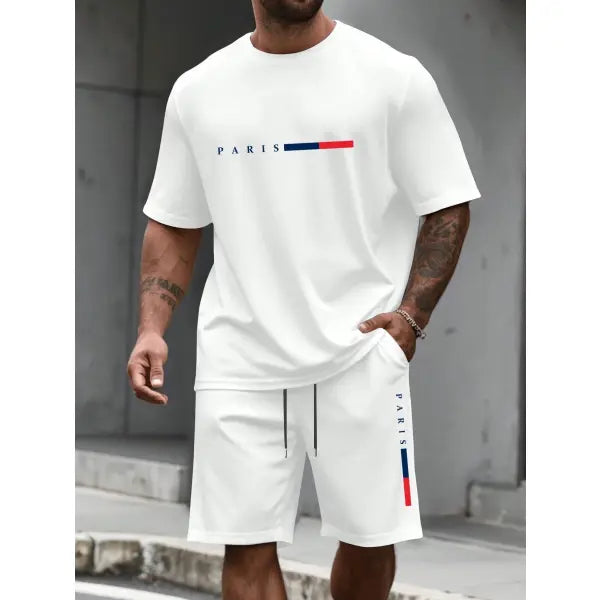 Mens tracksuit shorts set polyester for summer comfort - MBTZHFF250808A110 / 5XL