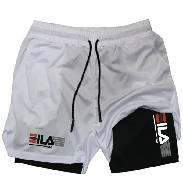 Men’s Two-in-One Sports Shorts - Breathable Quick-Drying Summer Running Bottoms - M / black
