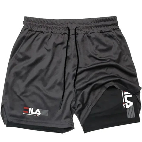 Men’s Two-in-One Sports Shorts - Breathable Quick-Drying Summer Running Bottoms - XXXL / Blue