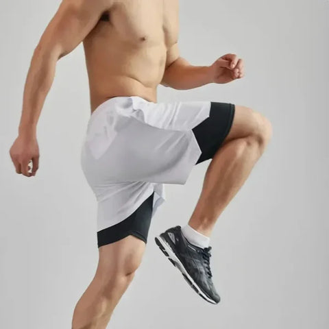 Men’s Two-in-One Sports Shorts - Breathable Quick-Drying Summer Running Bottoms
