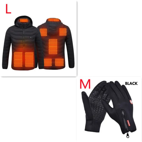 Men's USB Heated Jacket Coat Electric Thermal Heating Vest for Winter - Himpall