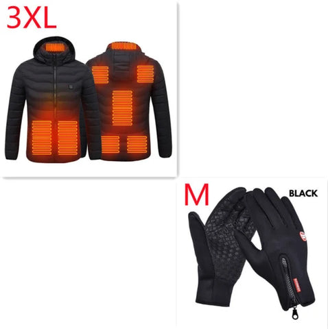 Men's USB Heated Jacket Coat Electric Thermal Heating Vest for Winter - Himpall