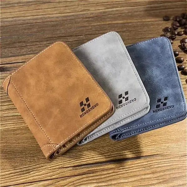 Leather billfold men cowhide wallet for luxury business style
