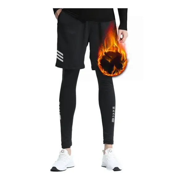 Men’s warm compression leggings sports training pants dry running leggings