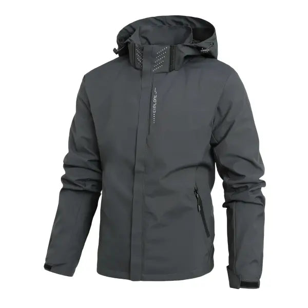 Mens waterproof rain jacket polyester hooded hiking