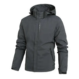 Mens waterproof rain jacket polyester hooded hiking