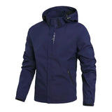 Mens waterproof rain jacket polyester hooded hiking