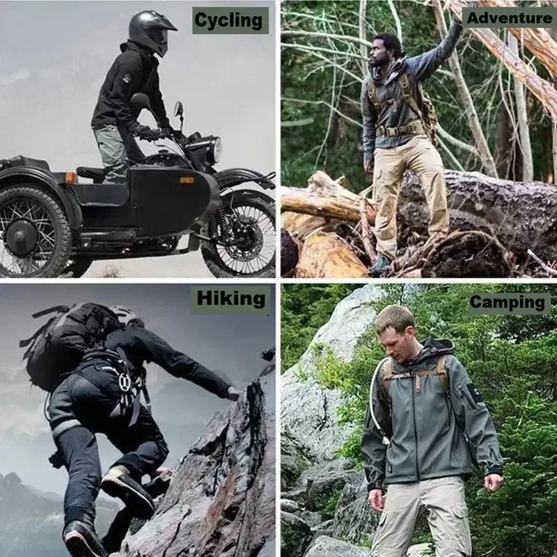 Softshell Fleece Waterproof Windproof Cargo Jacket Polyester M-5XL Outdoor Warmth
