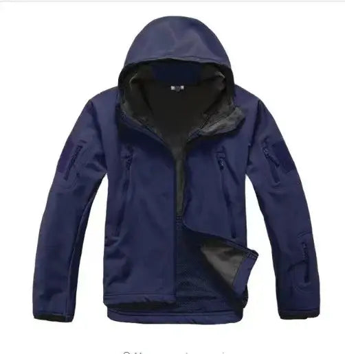 Softshell Fleece Waterproof Windproof Cargo Jacket Polyester M-5XL Outdoor Warmth - Navy / S(45-55kgs)