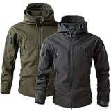 Softshell Fleece Waterproof Windproof Cargo Jacket Polyester M-5XL Outdoor Warmth