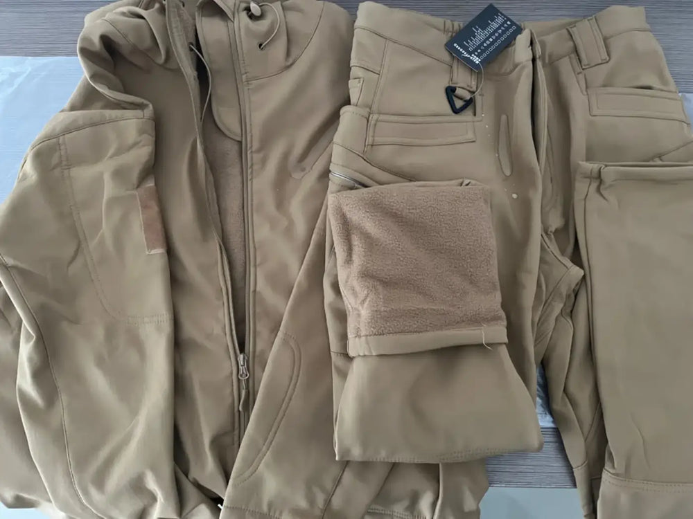 Softshell Fleece Waterproof Windproof Cargo Jacket Polyester M-5XL Outdoor Warmth