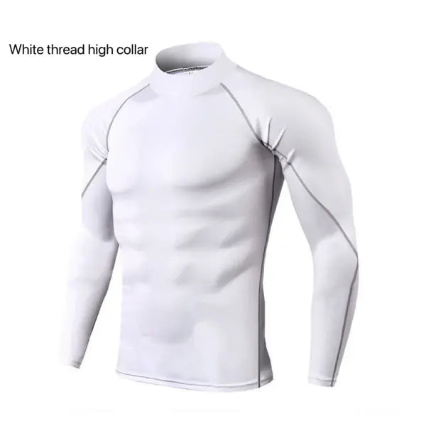 Men’s Mock Turtleneck Compression Shirt - Quick-Dry Performance Rash Guard - Thermal Gym Base Layer & Athletic