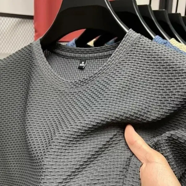 Men’s Ice Silk Mesh T-Shirt - Ultra-Breathable Lightweight Summer Base Layer & Cooling Crewneck Top