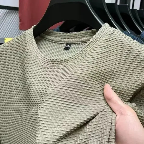 Men’s Ice Silk Mesh T-Shirt - Ultra-Breathable Lightweight Summer Base Layer & Cooling Crewneck Top - HT9-kaqi / XXL
