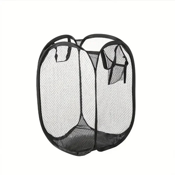 Mesh Pop-up Laundry Basket – Foldable Large Capacity Clothes Storage