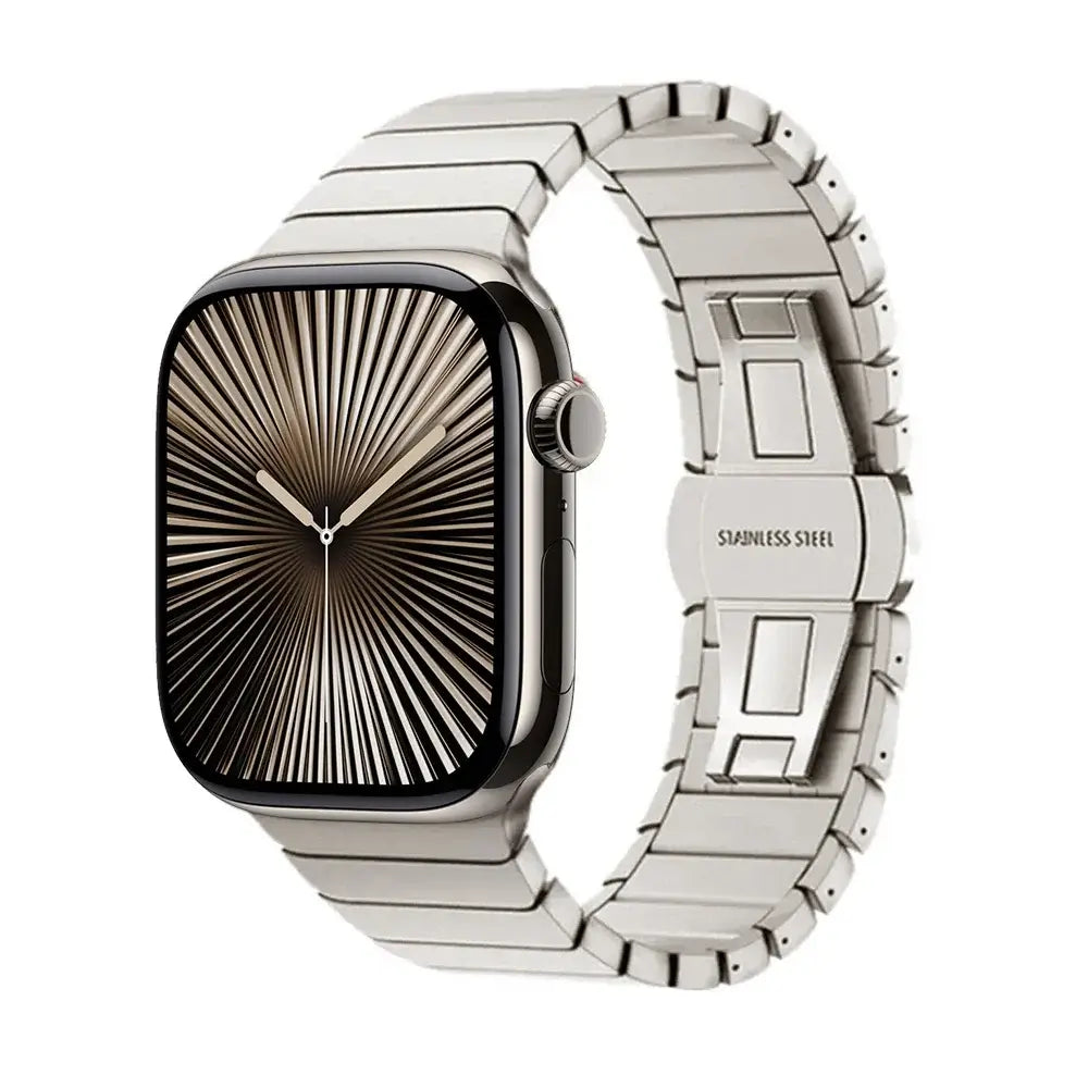 Stainless Steel Apple Watch Ultra Metal Band Business Style - Starlight / Series 10 11 46mm
