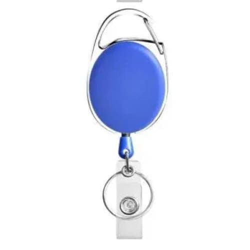 Metal Retractable Badge Reel Holders with Carabiner Clip - Blue