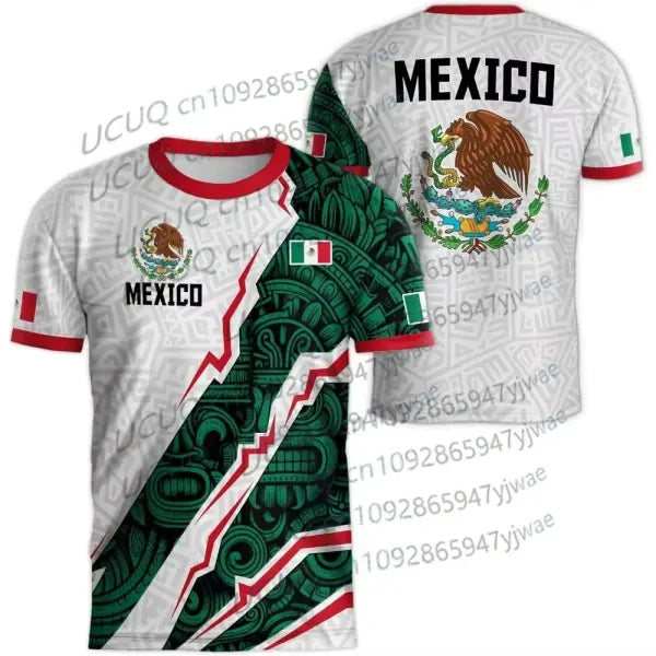 Mexico National Flag 3D Print Tops in Standard Inch Length for Sports - 416Y1-094-ZKB-B / XS