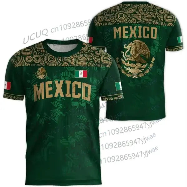 Mexico National Flag 3D Print Tops in Standard Inch Length for Sports - 416Y6-094-ZKB-B / L