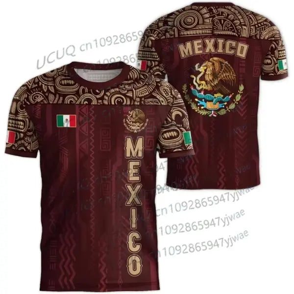 Mexico National Flag 3D Print Tops in Standard Inch Length for Sports - 416Y5-094-ZKB-B / XL
