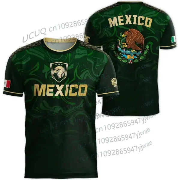 Mexico National Flag 3D Print Tops in Standard Inch Length for Sports - 416Y4-094-ZKB-B / 6XL