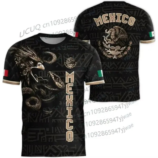 Mexico National Flag 3D Print Tops in Standard Inch Length for Sports - 416Y2-094-ZKB-B / XXL
