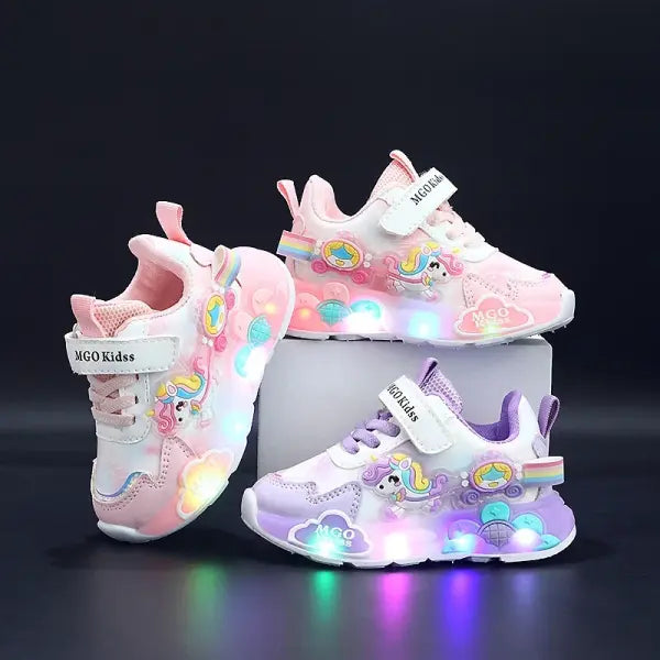 Rainbow Pony Running Shoes Pink Toddler Soft Soles