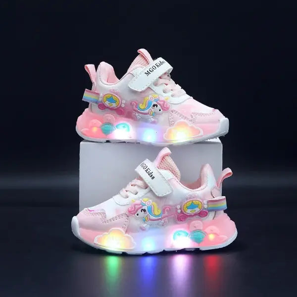 Rainbow Pony Running Shoes Pink Toddler Soft Soles - Pink / 27