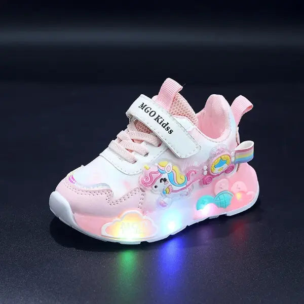 Rainbow Pony Running Shoes Pink Toddler Soft Soles