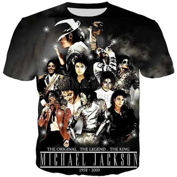 Michael Jackson Harajuku Streetwear Cotton Tee Retro Hip Hop Style - 10 / L