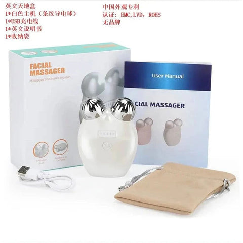 Microcurrent Face Lift Device 3D Roller Massager. Skin Rejuvenation - type 1 White / GERMANY