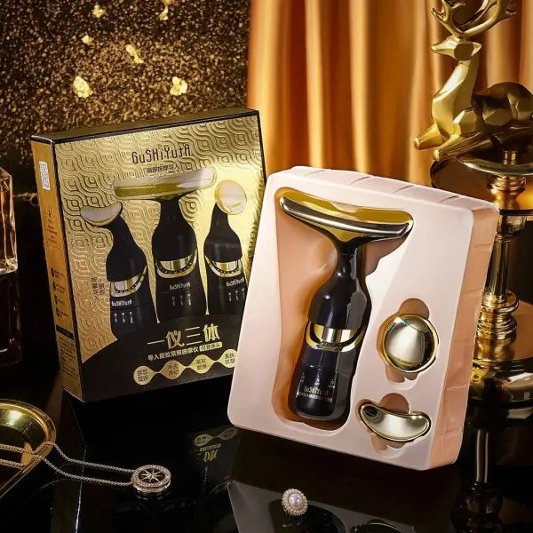 Microcurrent Facial Massager – Lift & Firm Skin Reduce Wrinkles Face Neck & Eye Rejuvenation - black