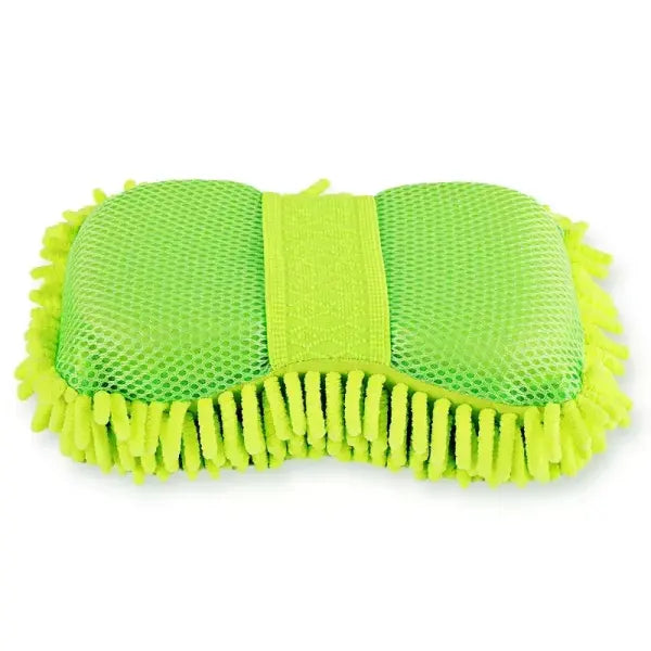 Microfiber Car Washer Sponge Cleaning Car Care Detailing Brushes Washing Towel Auto Gloves Styling Accessories - green