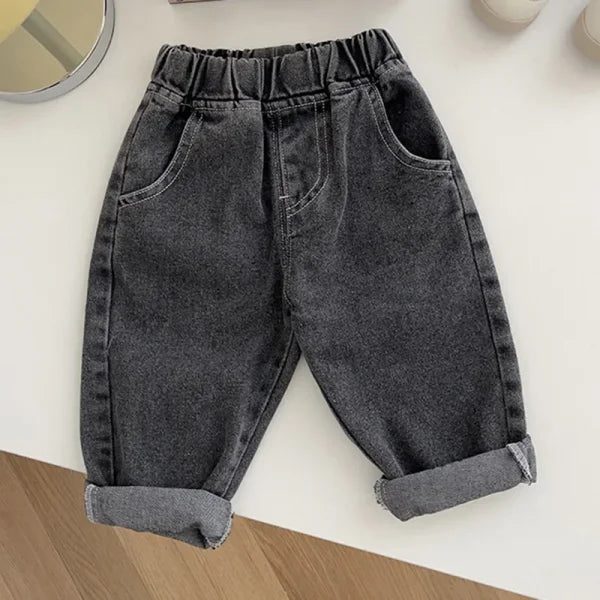 MILANCEL Baby Jeans – Soft Kids Denim Pants for Boys & Girls - black / 12m / CHINA