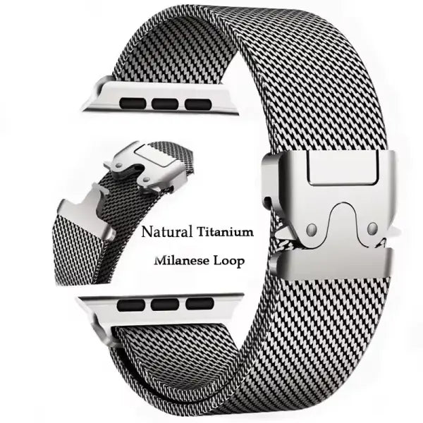 Milanese Loop Apple Watch Band Ultra 49mm Durable Style - Titanium colour / 38 40 41 S10 42mm
